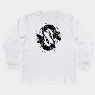 Vintage Inspired Linocut 4 Kids Long Sleeve T-Shirt